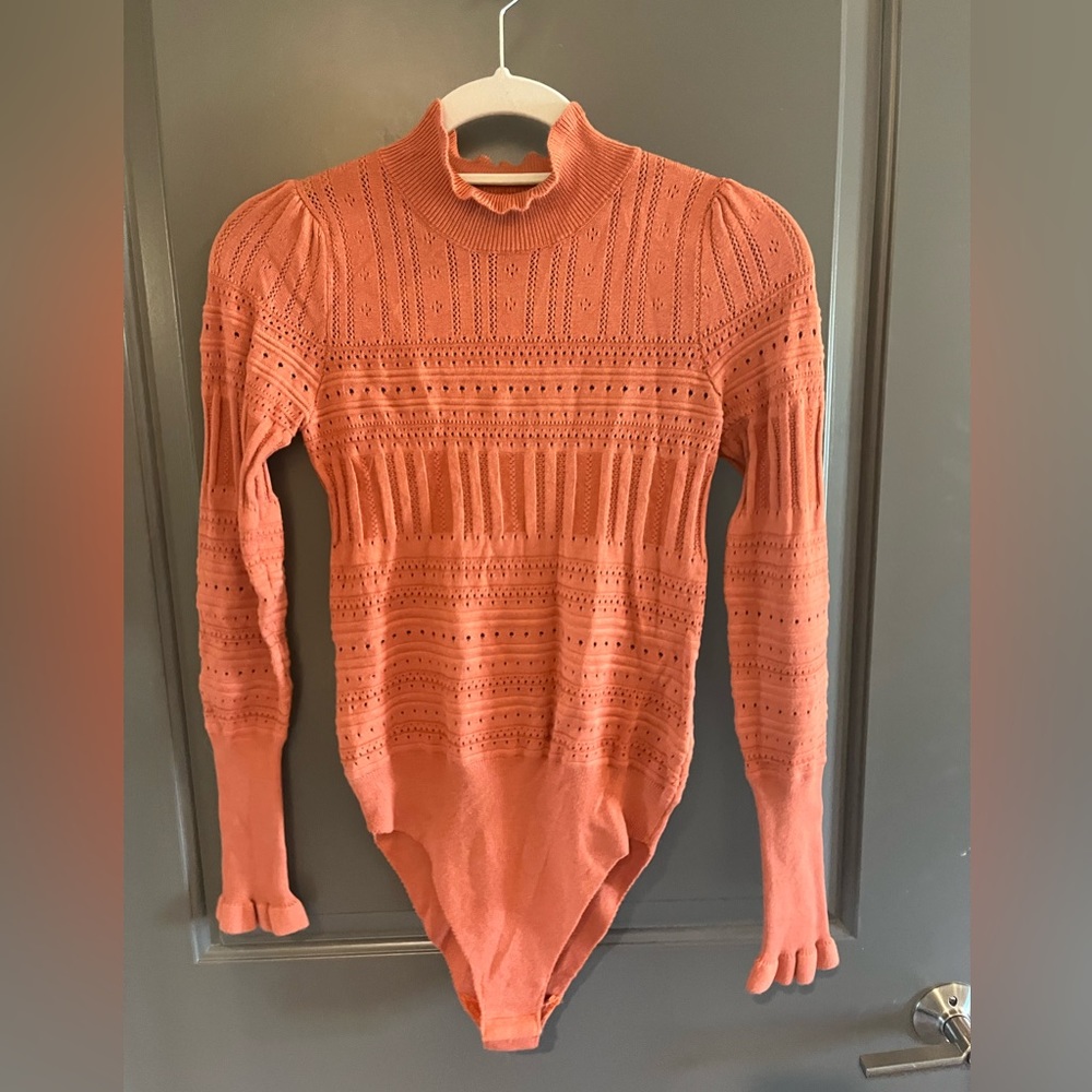 Free People Rust Sweater Bodysuit